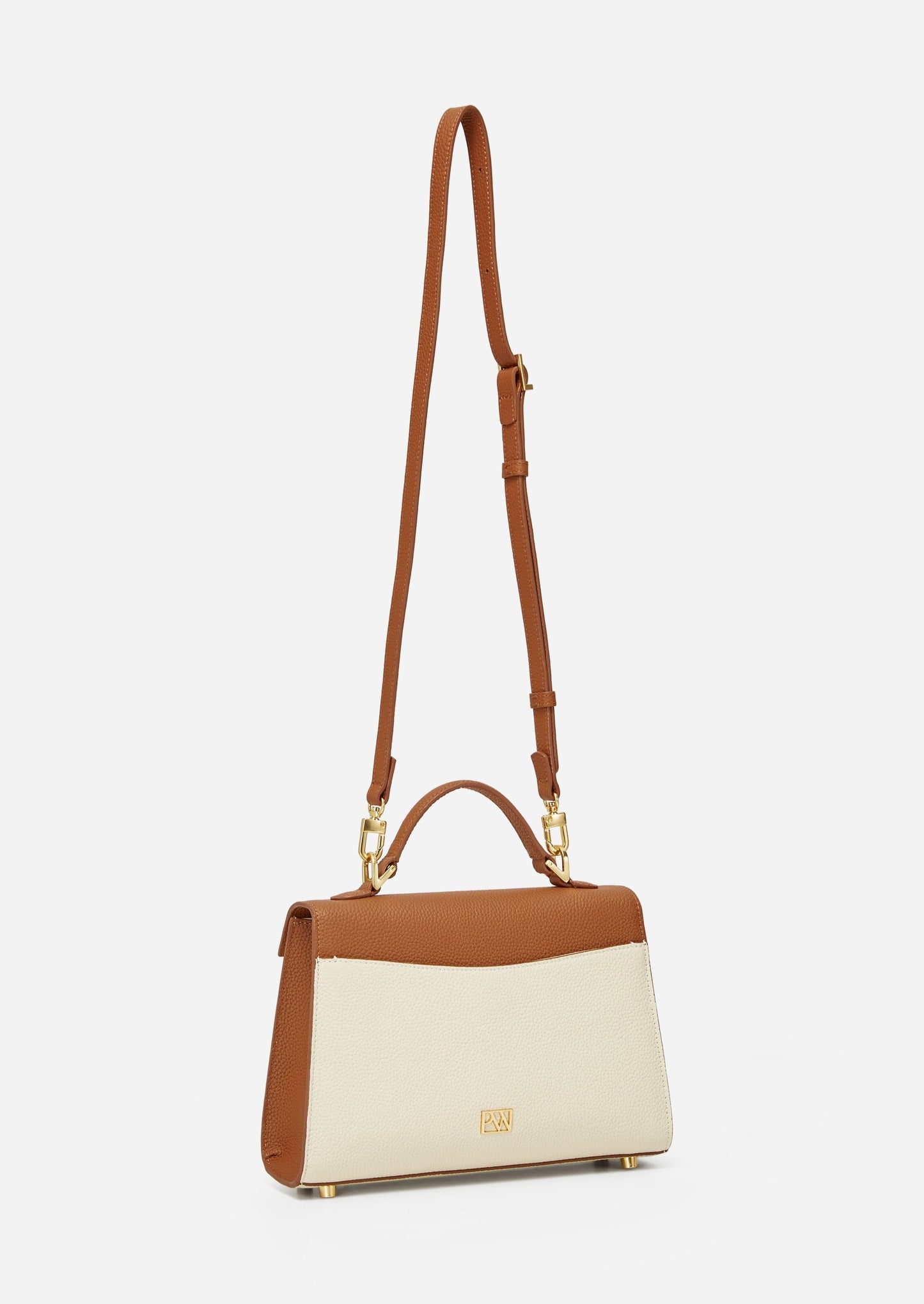 Unlocked Top Handle Bag in Cream Brown | Parisa Wang