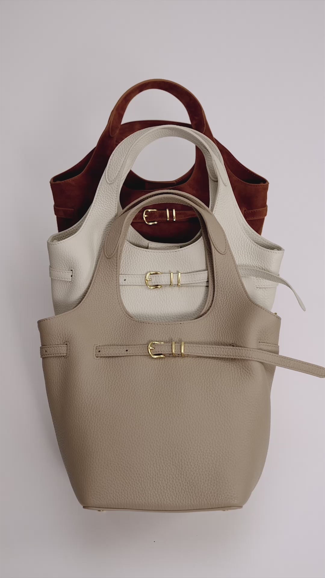 バケハベージュ Jane Bucket Bag | Full-Grain Calfskin | Parisa Wang New York