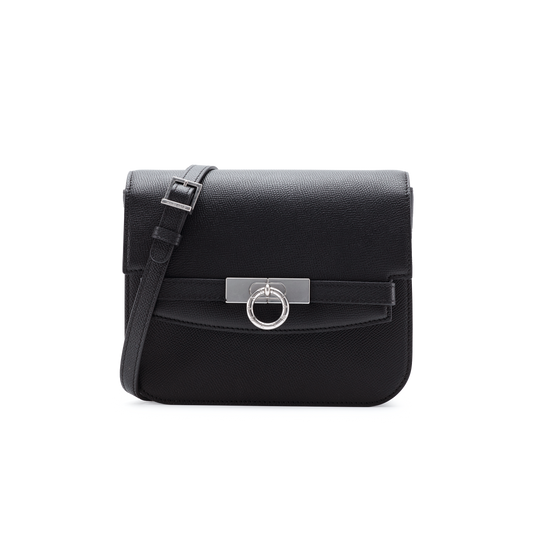 Unlocked Box Flap Bag in Black | Parisa Wang 