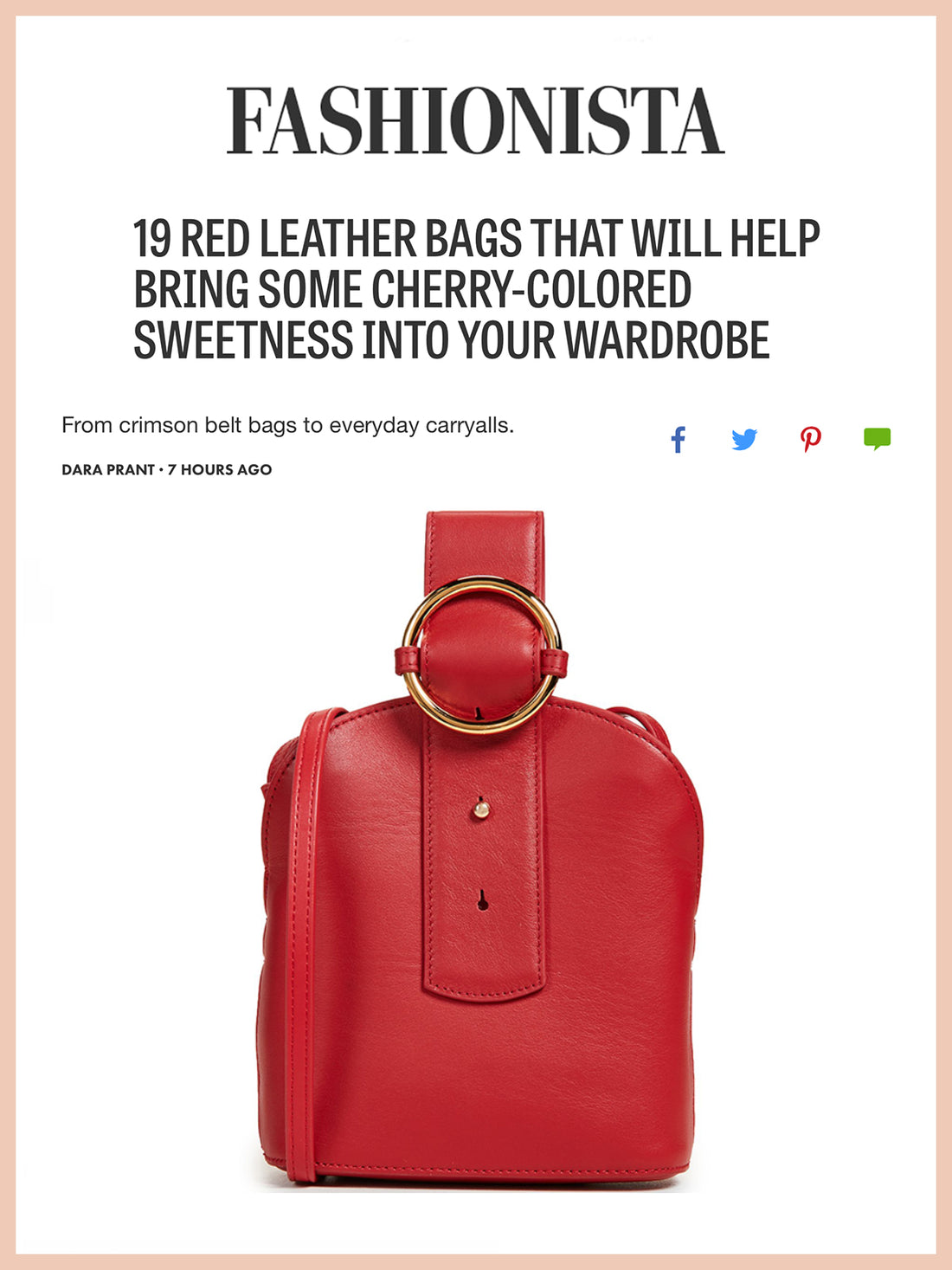 FASHIONISTA, Red Leather Bags That Will Help Bring Some Cherry-colored Sweetness