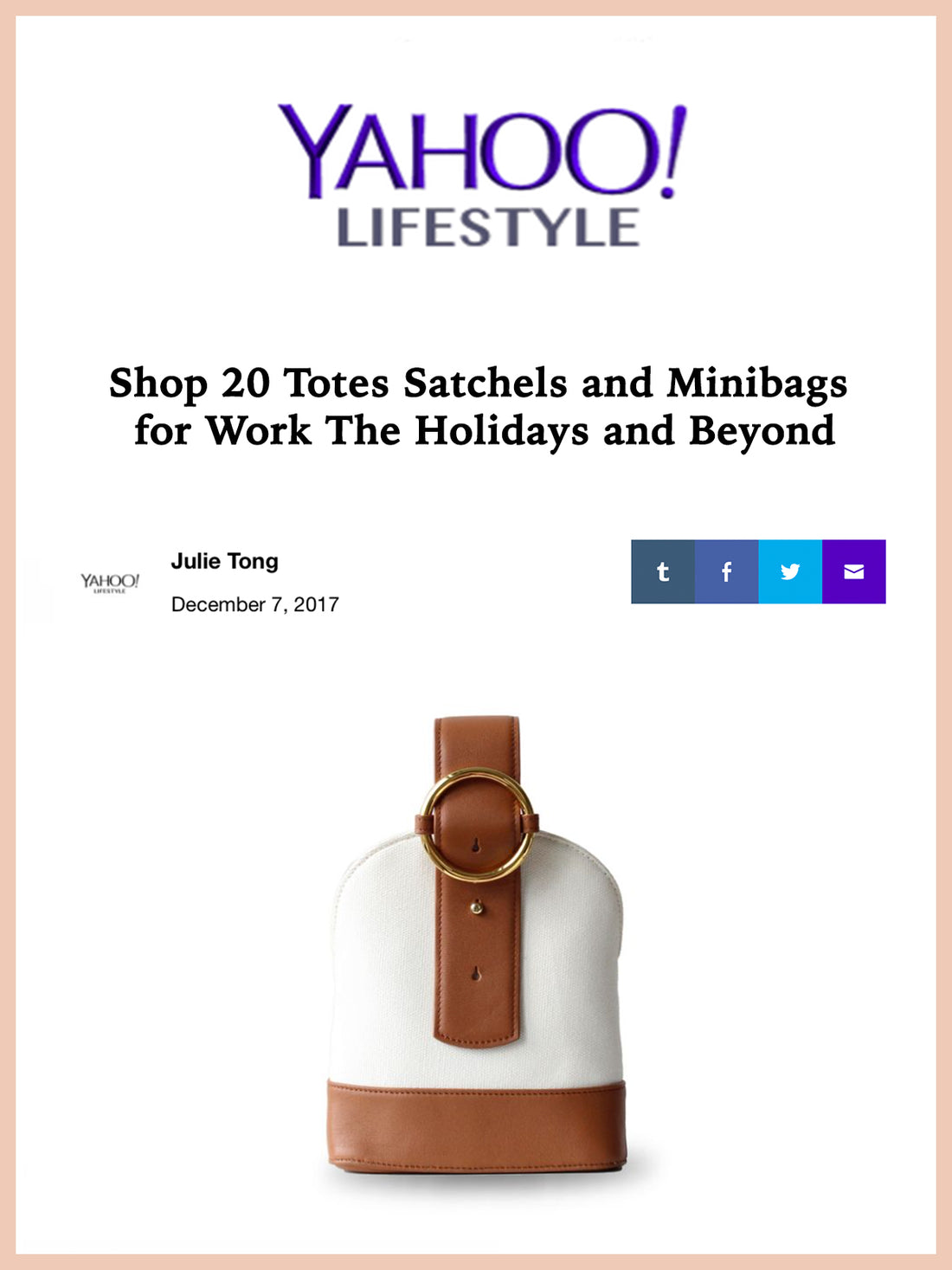 YAHOO, Shop 20 Totes Satchels and Minibags for Work The holidays and Beyond