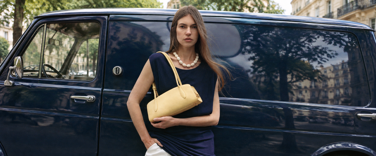 PARISA WANG Summer 2026 campaign in a city setting