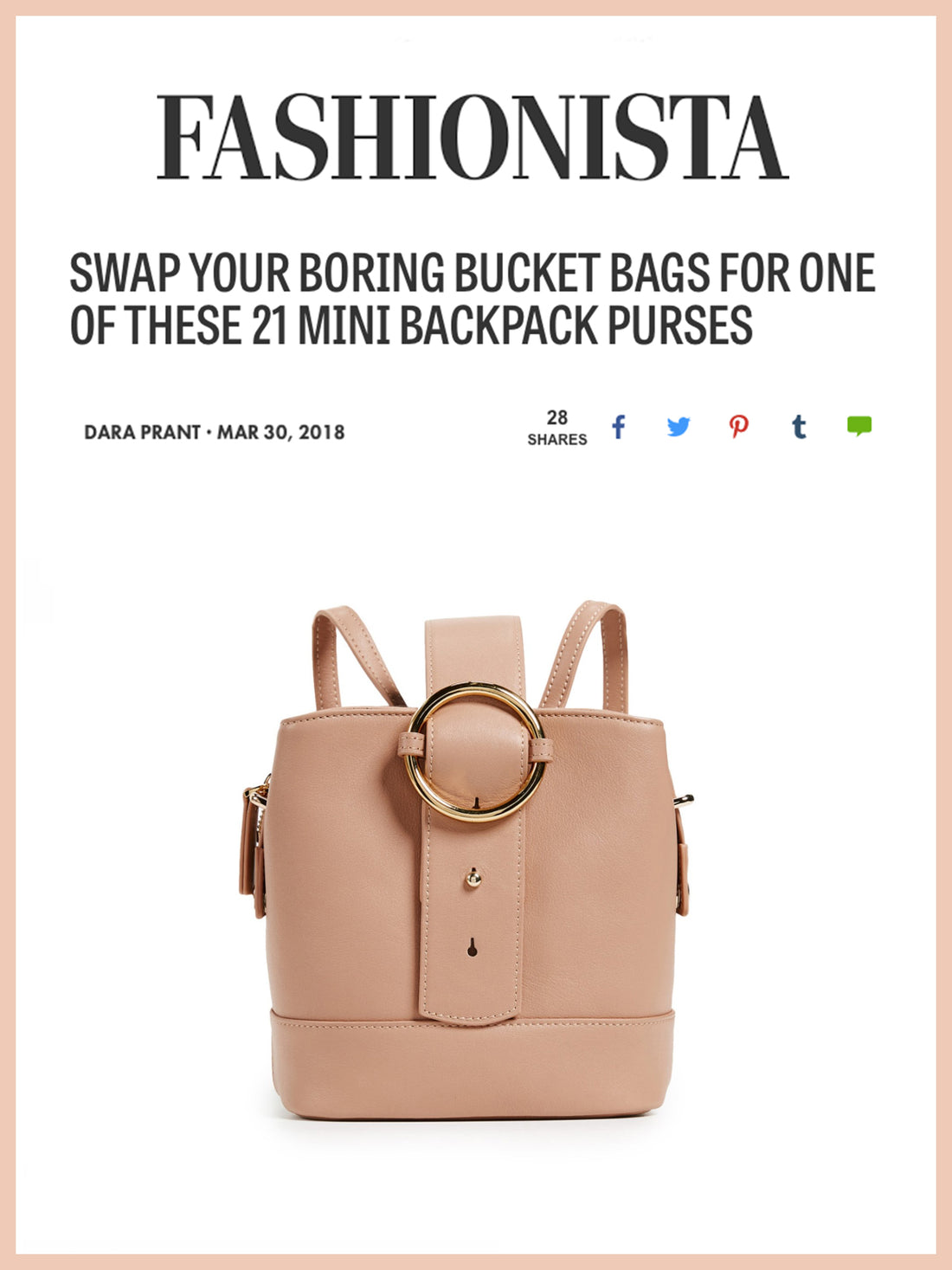 FASHIONISTA, Swap Your Boring Bucket Bags For One Of These Mini Backpack Purses