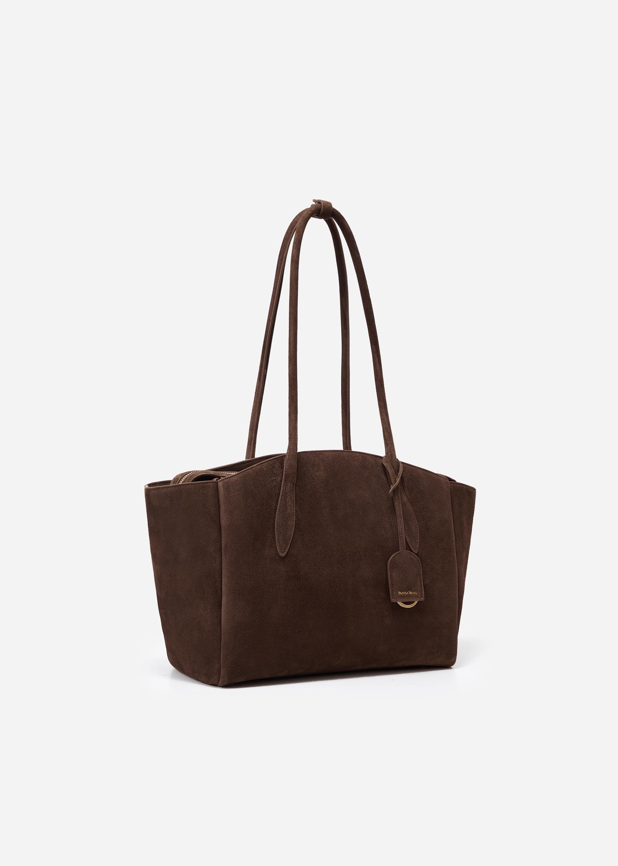 Gabrielle East-West Tote | Full-Grain Suede | Parisa Wang New York