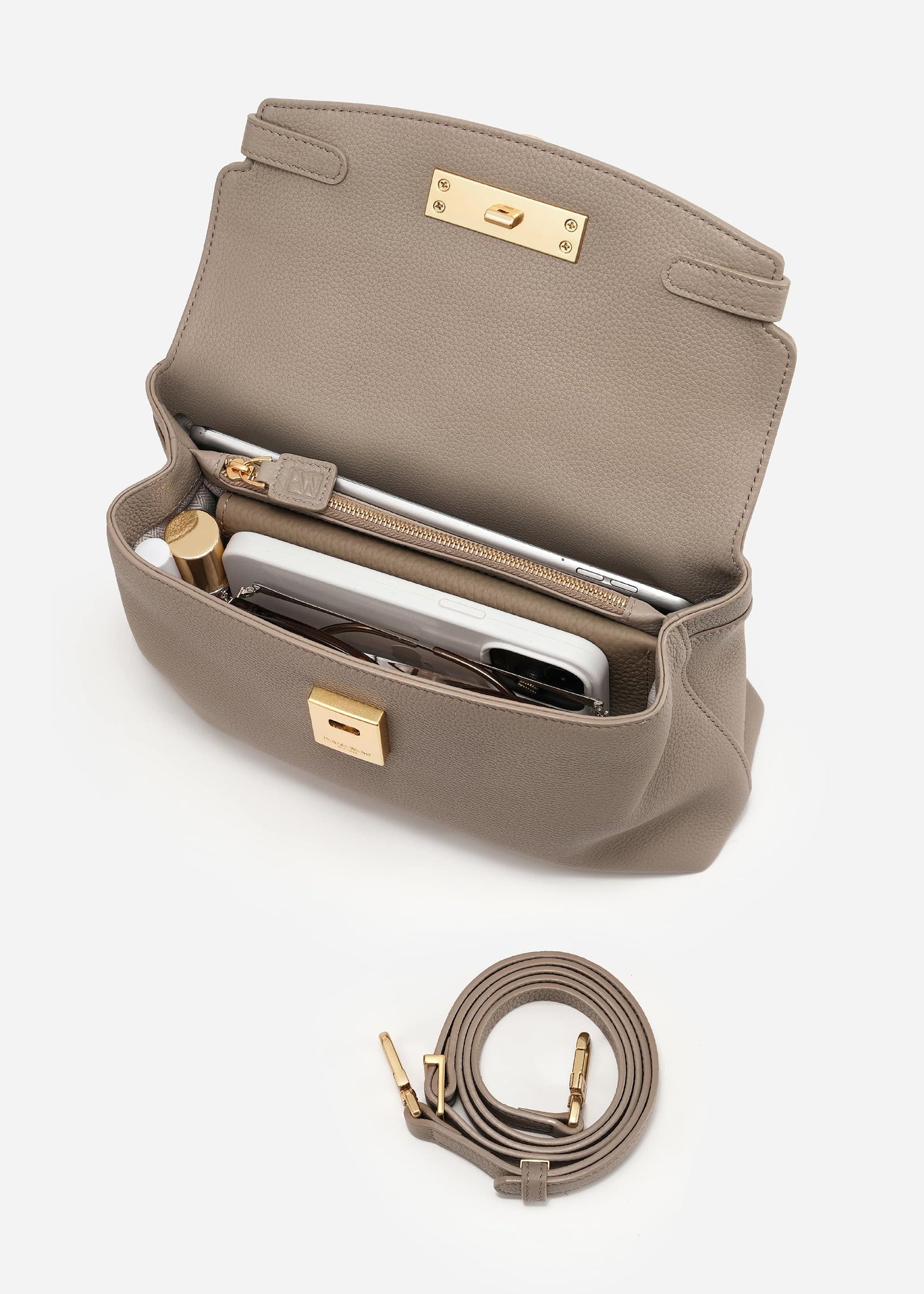 Grace Tasche mit weichem Griff an der Oberseite - genarbt