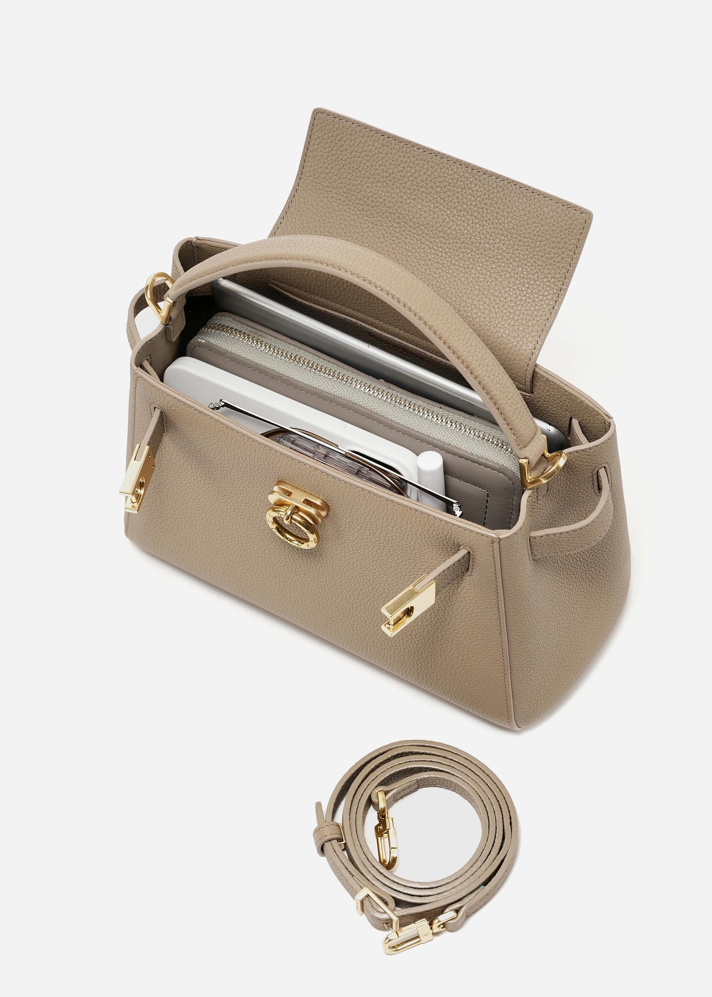 Madison Tasche mit Griff oben - genarbt 