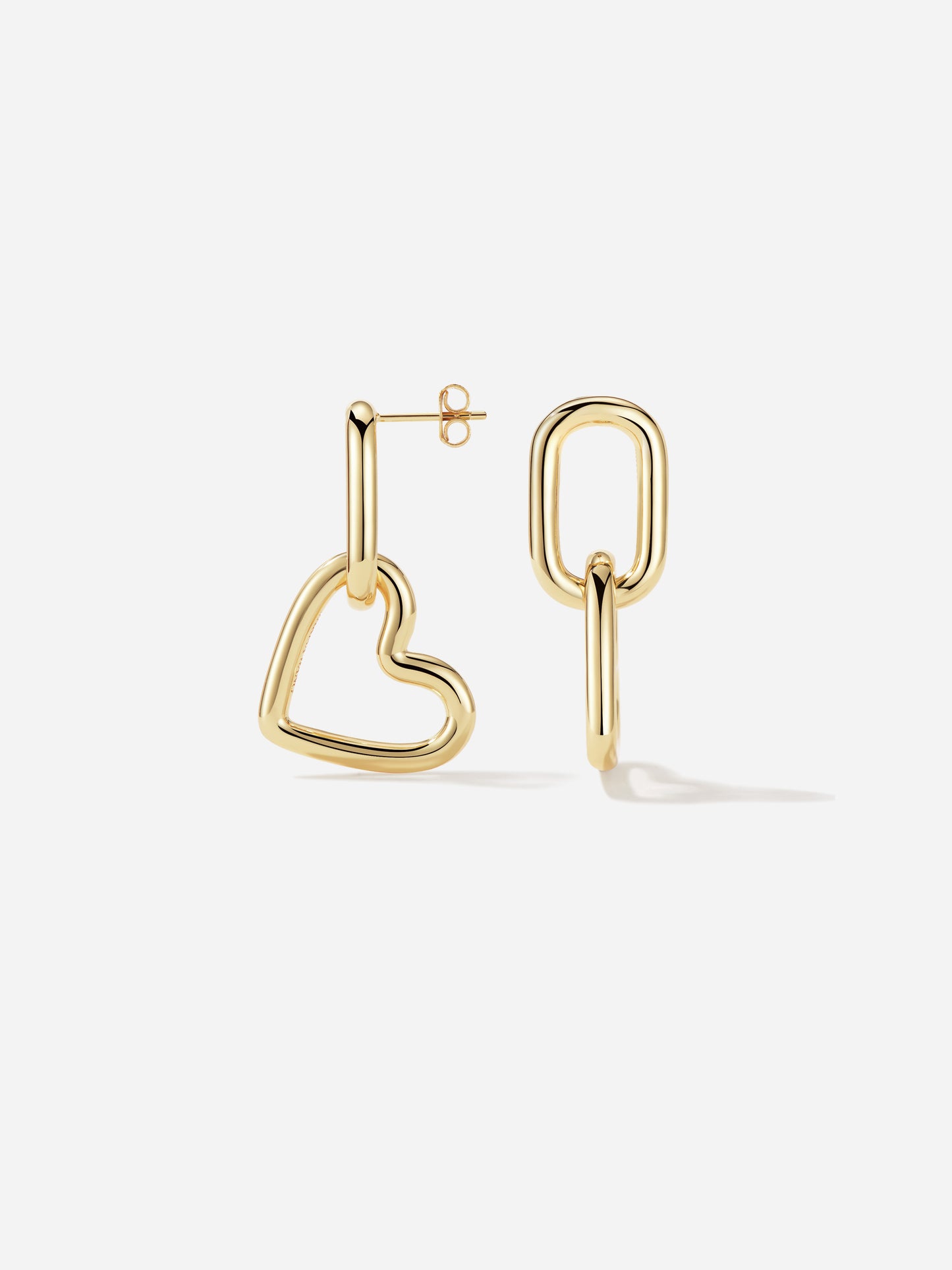 Heart Link Hoop Earrings