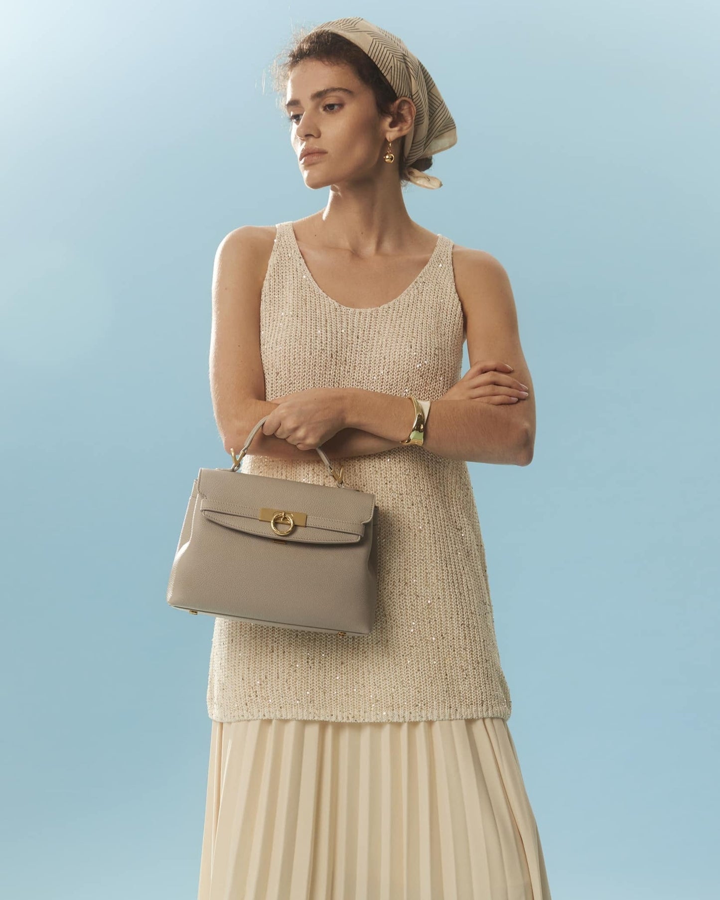 Grace Tasche mit weichem Griff an der Oberseite - genarbt