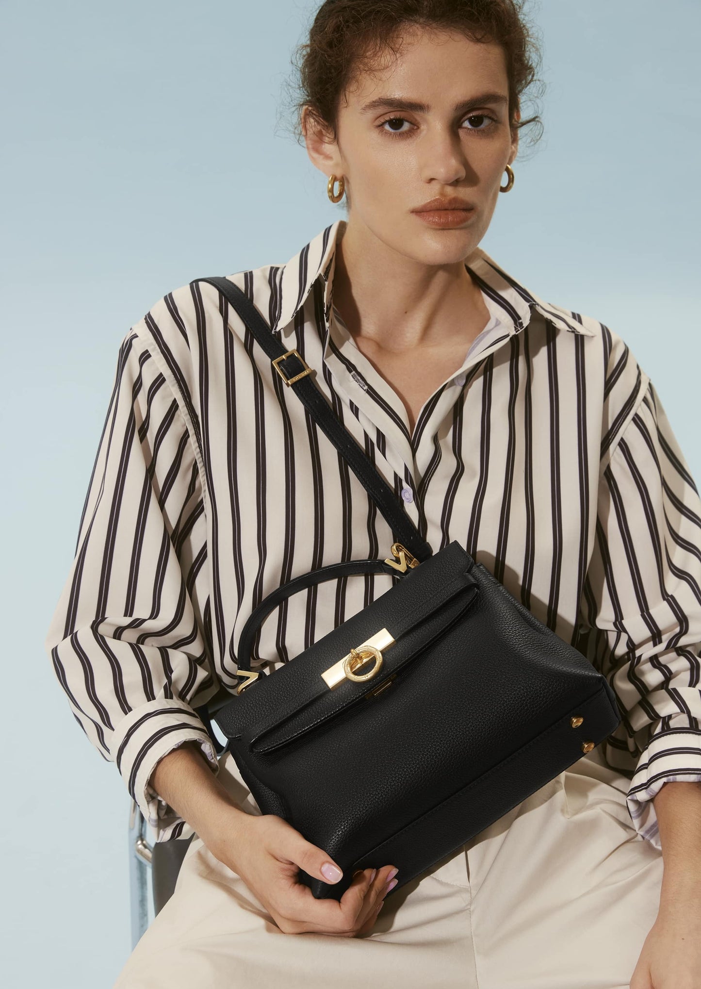 Grace Tasche mit weichem Griff an der Oberseite - genarbt