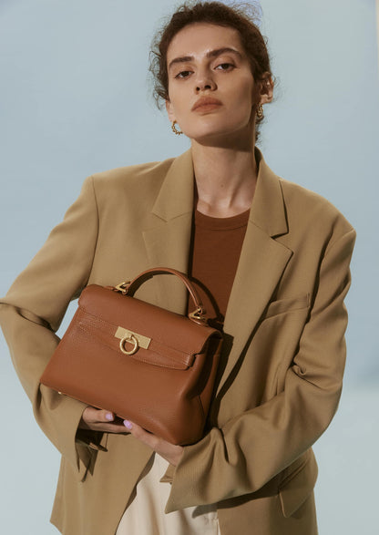 Grace Tasche mit weichem Griff an der Oberseite - genarbt