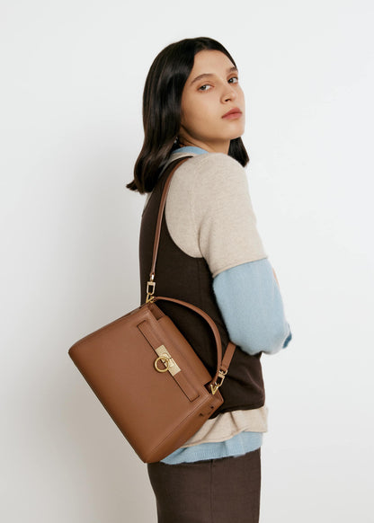 Madison Tasche mit Griff oben - genarbt 