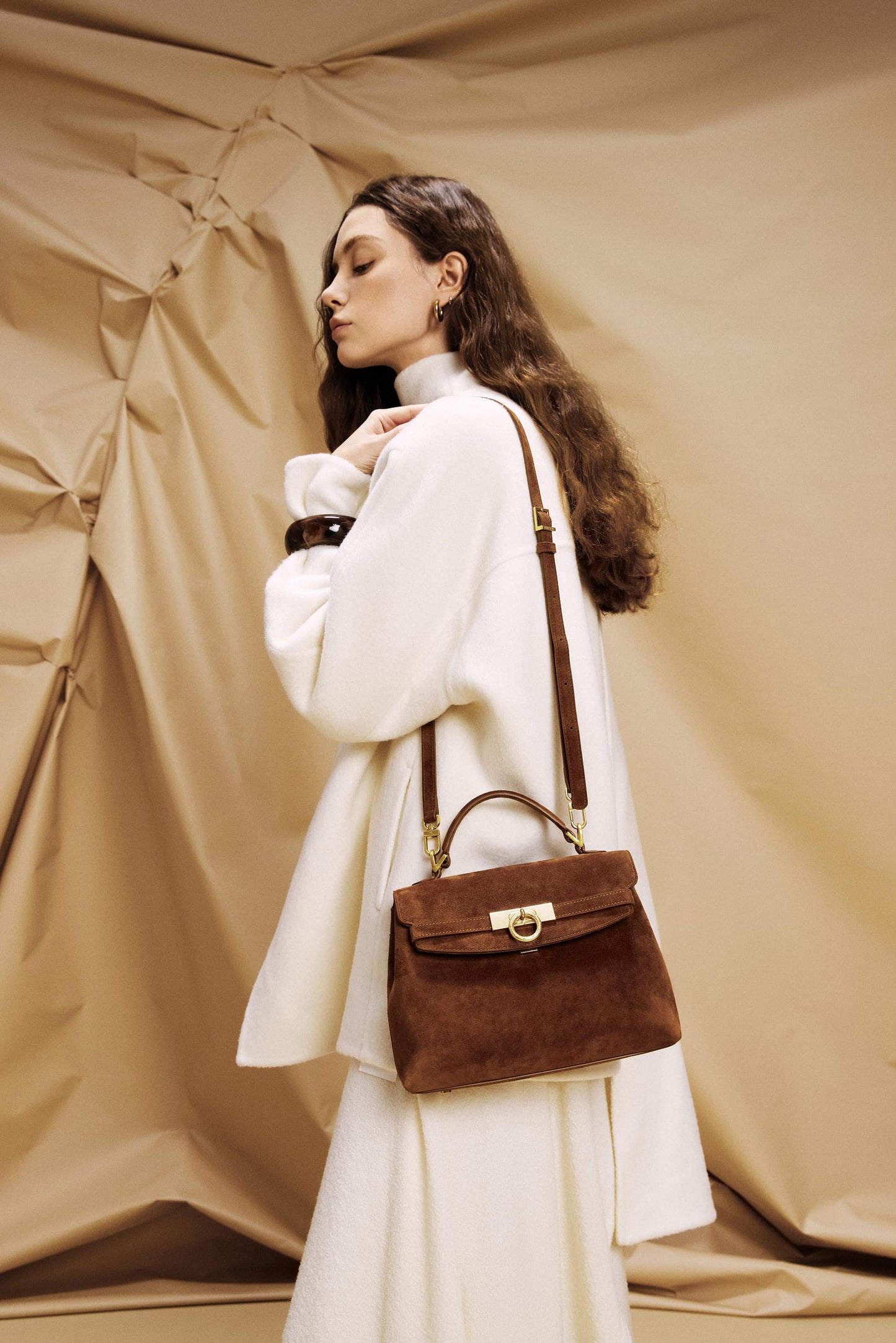 Grace Tasche mit weichem Griff an der Oberseite - genarbt