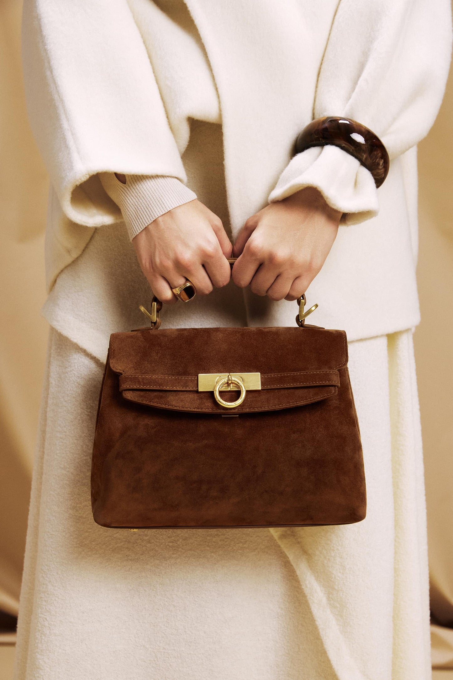 Grace Tasche mit weichem Griff an der Oberseite - genarbt