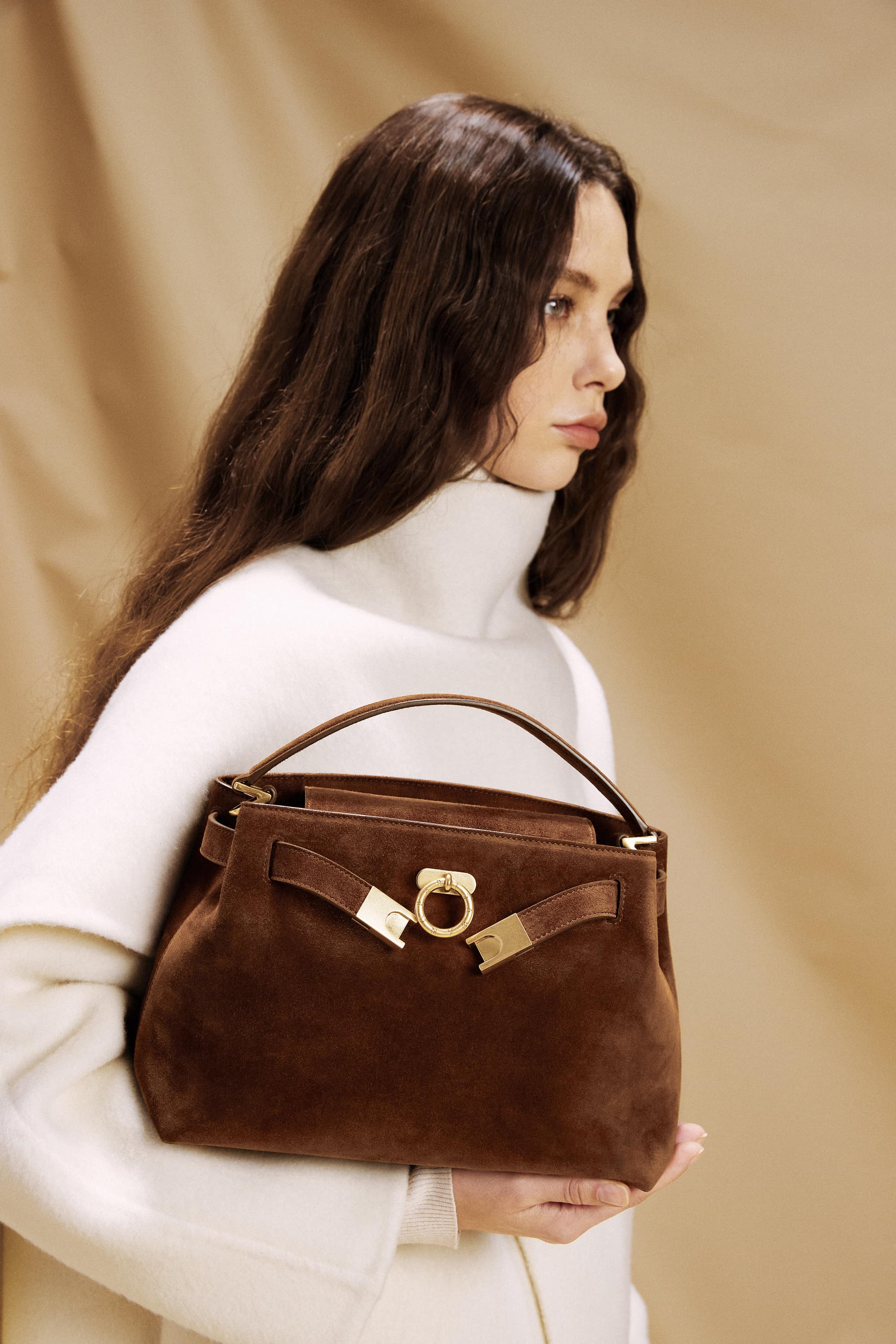 Madison Soft Top Handle Bag | Suede | Parisa Wang New York