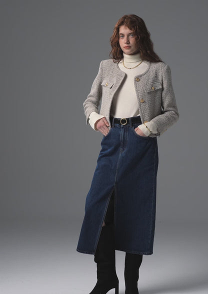 Soho – Graue Tweedjacke 