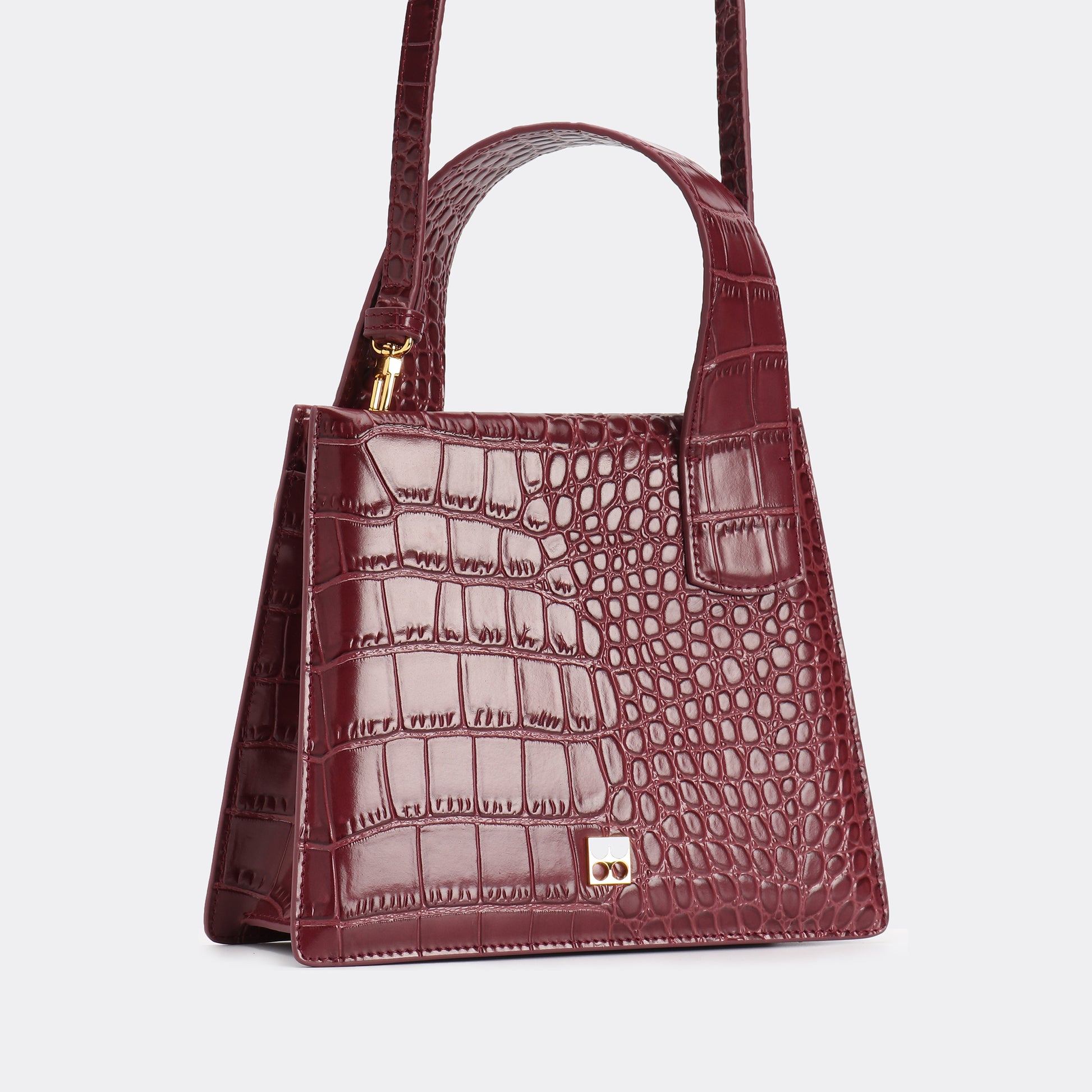 Enchanted Top Handle Bag in Burgundy | Parisa Wang 