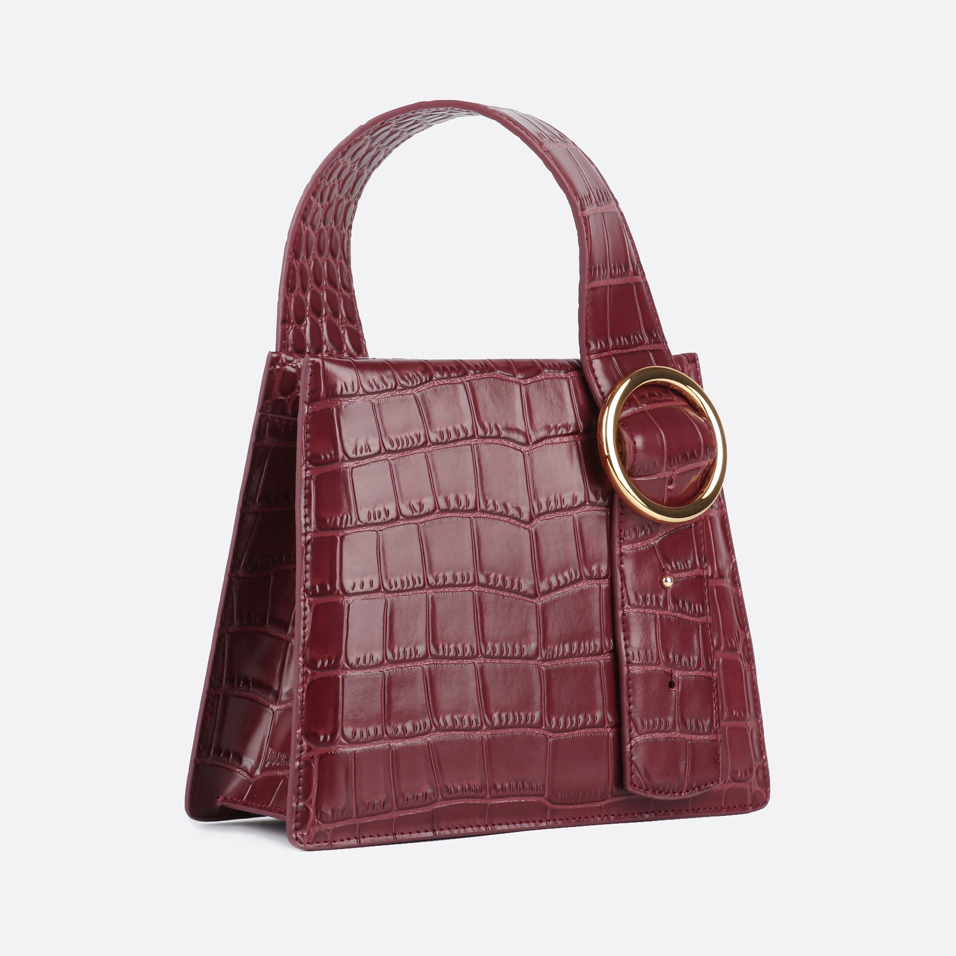 Burgundy Ring Handle Bag