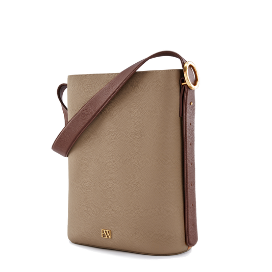 Allured Tote Bag in Taupe Cappuccino | Parisa Wang
