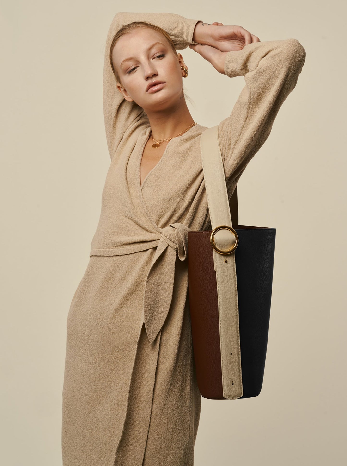 Allured Tote Bag in Brown Black | Parisa Wang | Featured