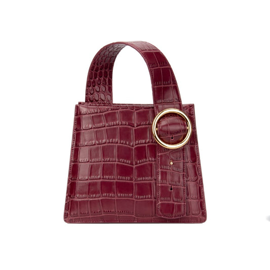 Enchanted Top Handle Bag in Burgundy | Parisa Wang