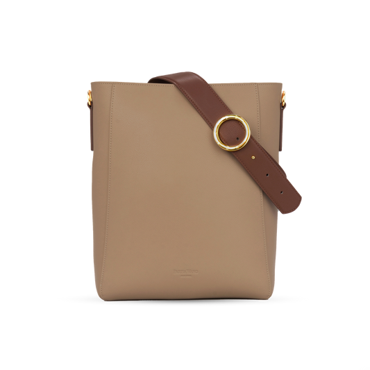 Allured Medium Tote Bag in Taupe Brown | Parisa Wang