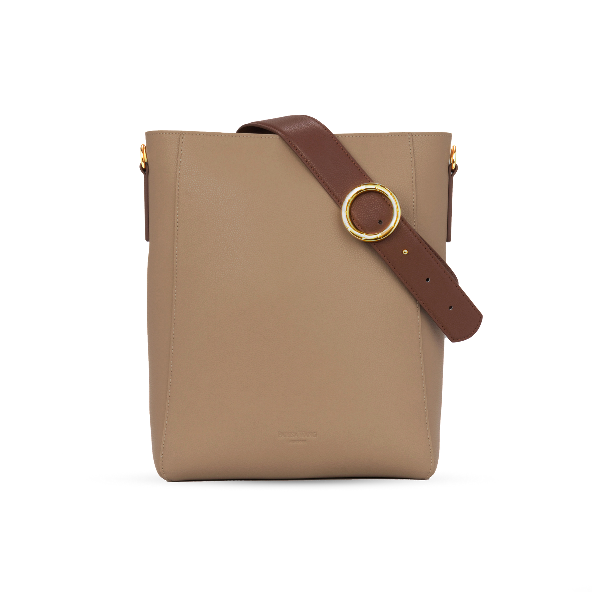 Allured Medium Tote Bag in Taupe Brown | Parisa Wang  