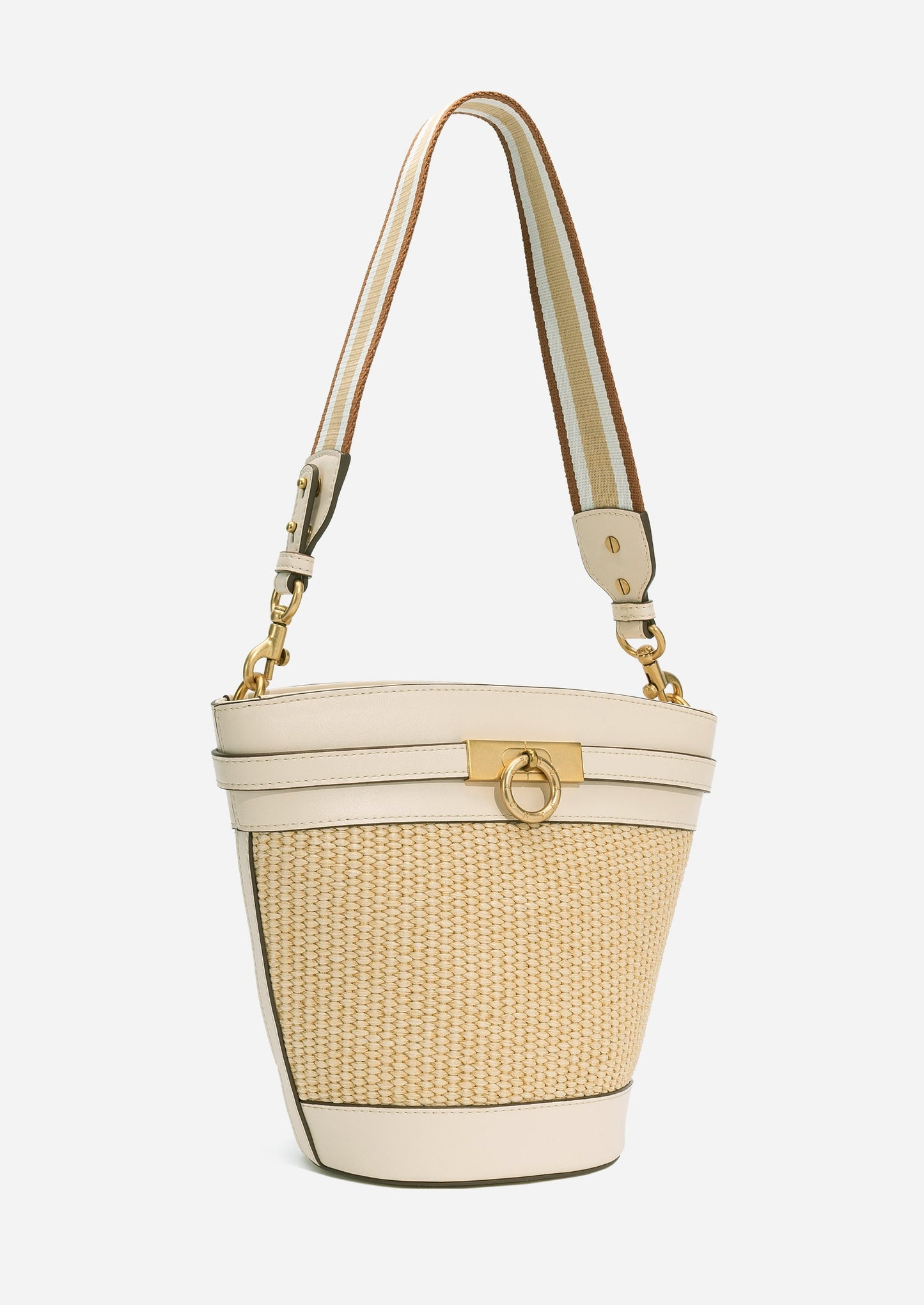 Unlocked Bucket Bag in Cream | Parisa Wang
