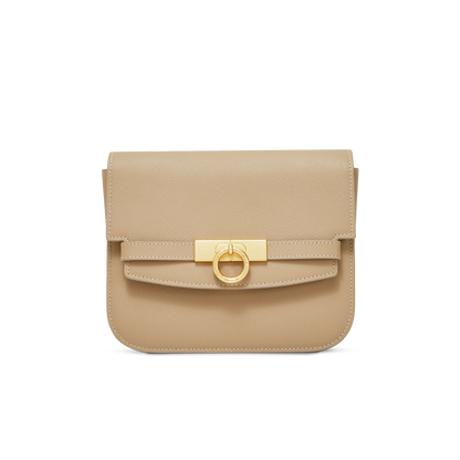 Unlocked Box Flap Bag in Taupe | Parisa Wang