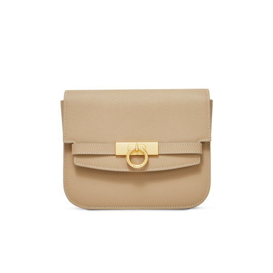 Unlocked Box Flap Bag in Taupe | Parisa Wang