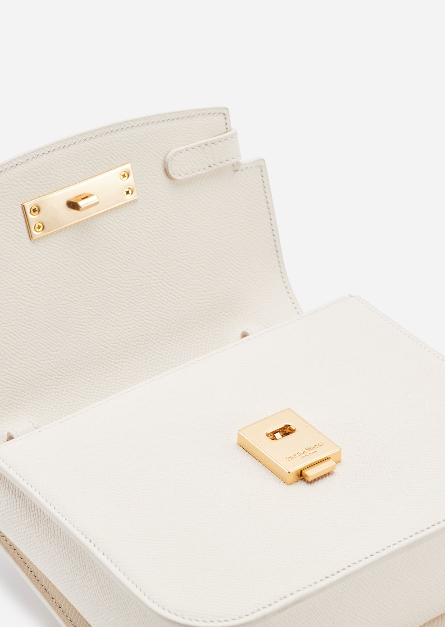 Unlocked Box Flap Bag in Cream | Parisa Wang 