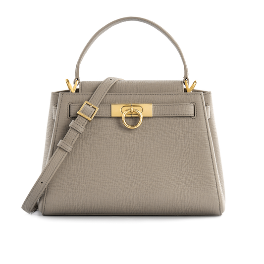 Madison Medium Top Handle Bag in Taupe | Parisa Wang