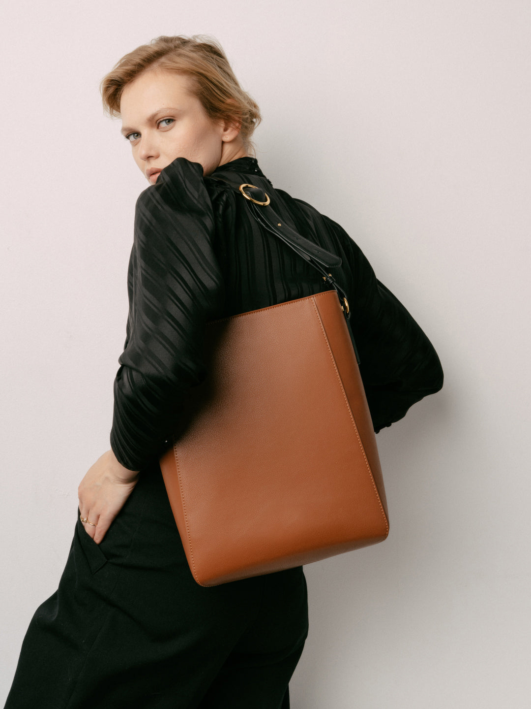 Allured Medium Tote Bag in Brown Black | Parisa Wang | Featured