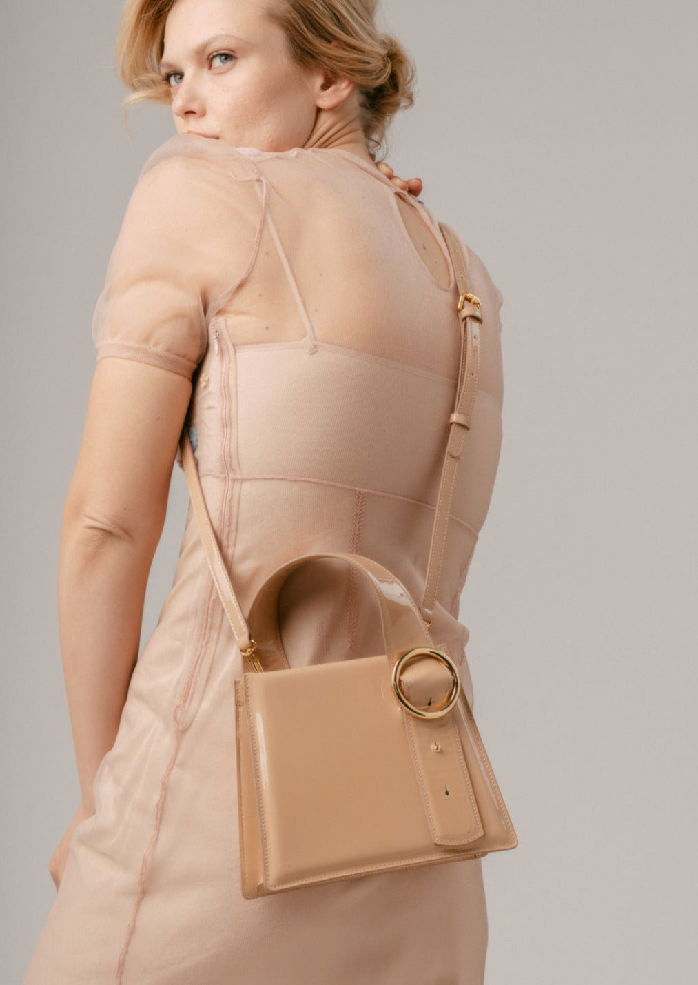 Enchanted Top Handle Bag in Peach | Parisa Wang