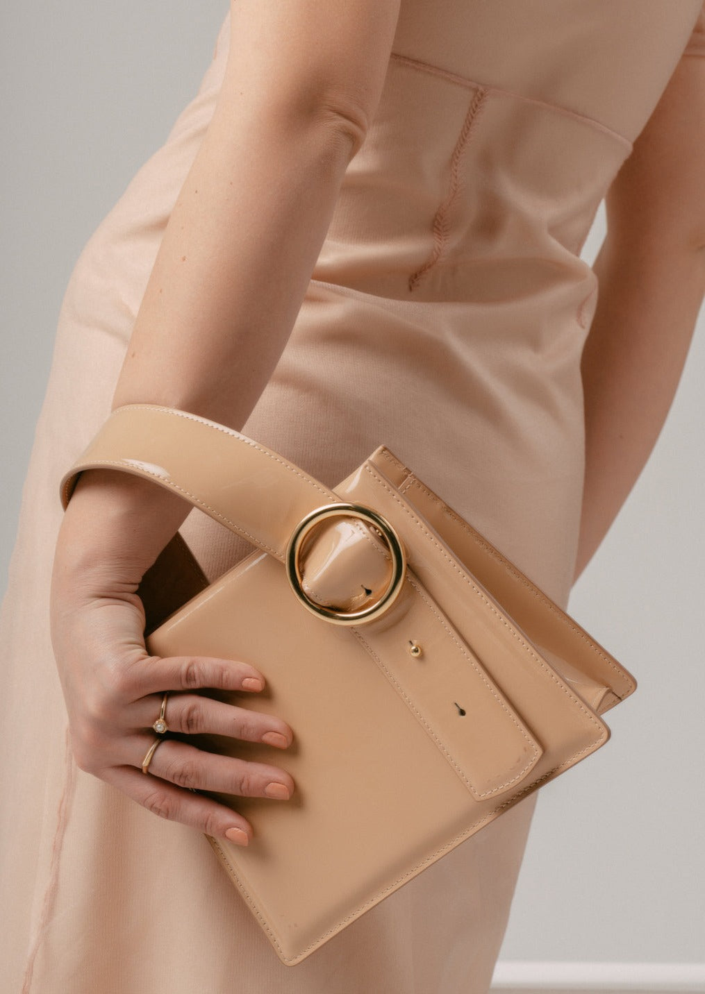 Enchanted Top Handle Bag in Peach | Parisa Wang | Featured