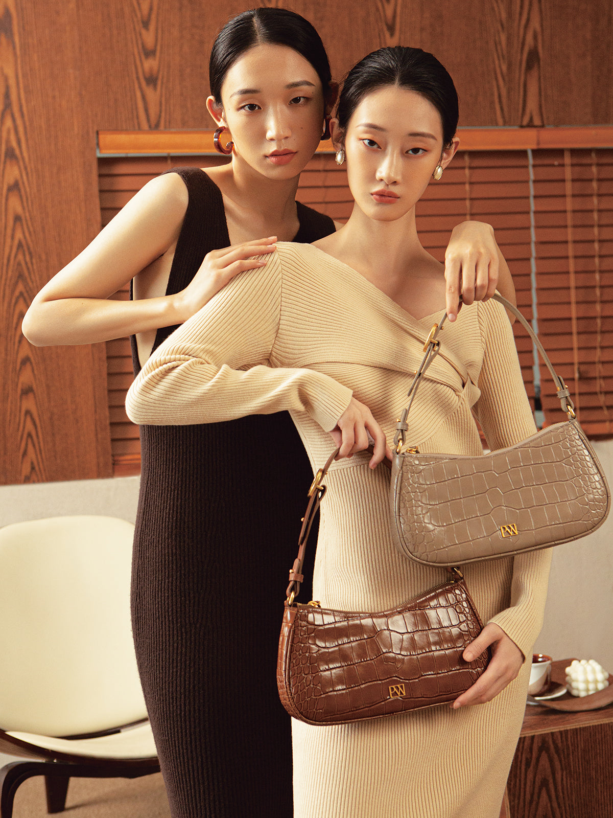 Charmed Baguette Bag in Chocolate | Parisa Wang 