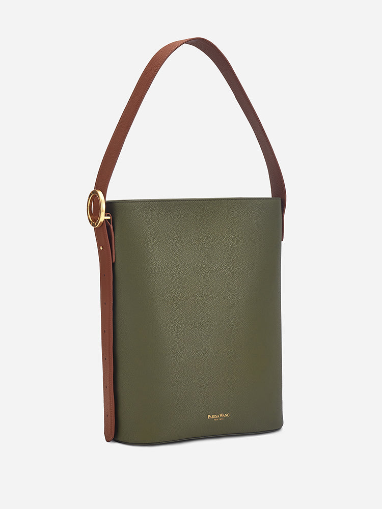 Allured Tote Bag in Olive Gray | Parisa Wang 