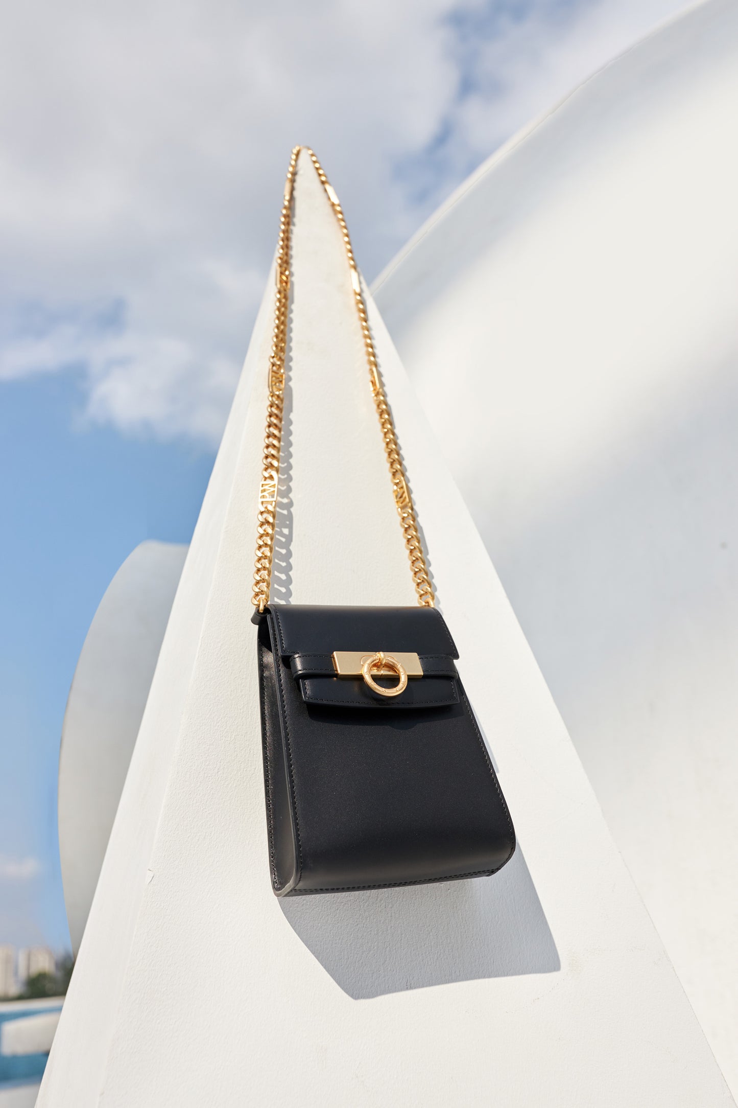 Unlocked Vertical Bag in Black | Parisa Wang | Featured
