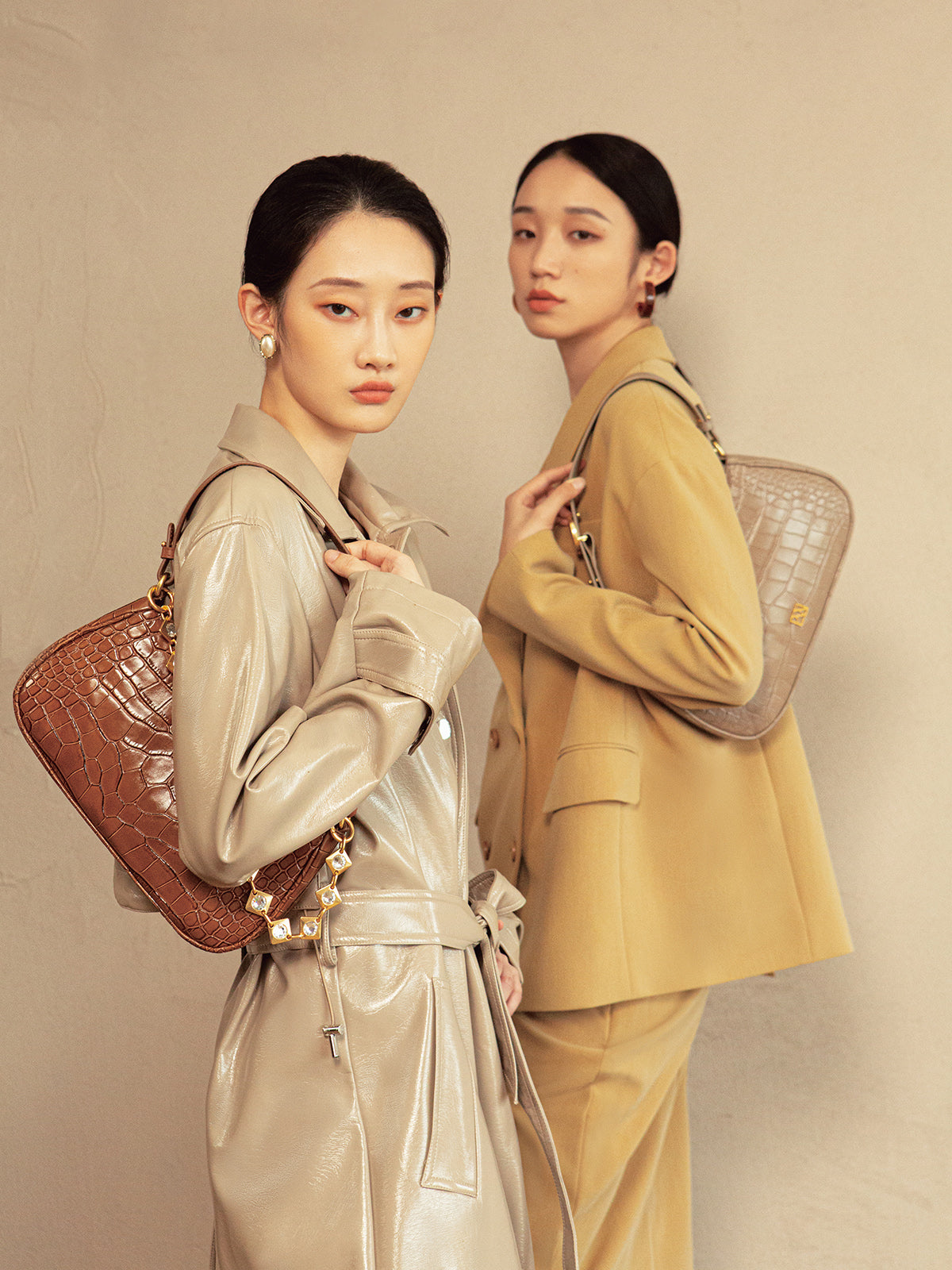 Charmed Baguette Bag in Gray | Parisa Wang