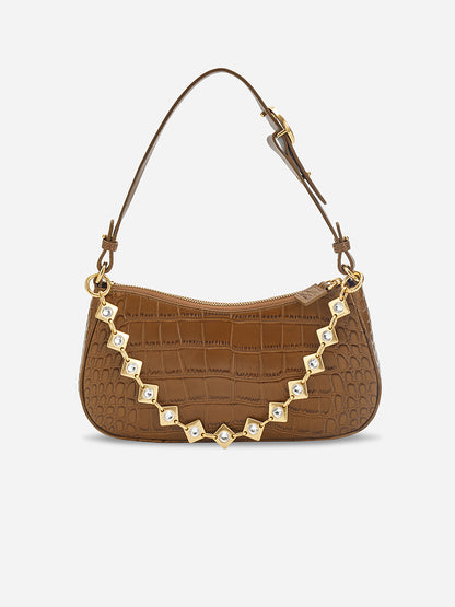 Charmed Baguette Bag in Chocolate | Parisa Wang