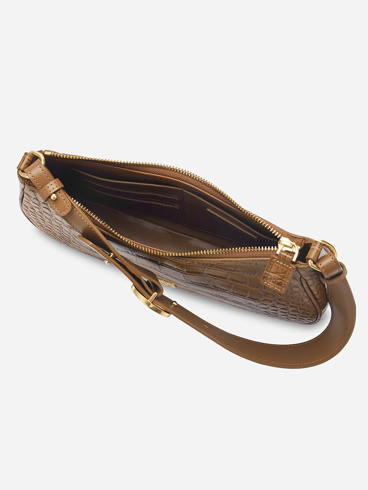 Charmed Baguette Bag in Chocolate | Parisa Wang