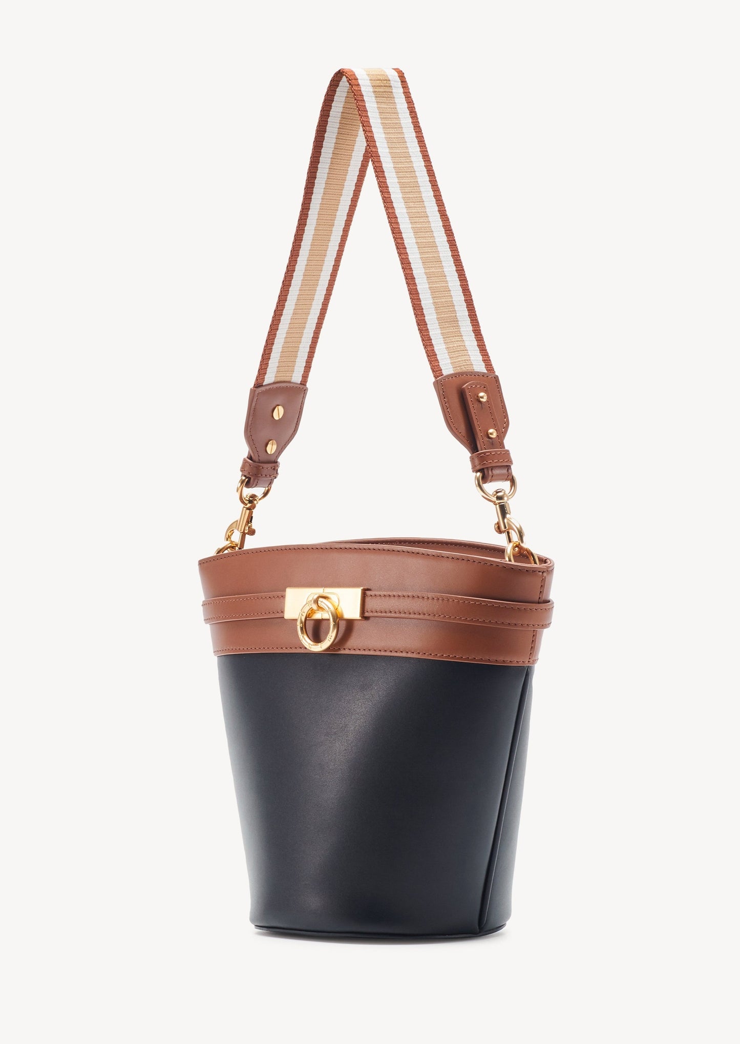 Unlocked Bucket Bag in Black Brown | Parisa Wang