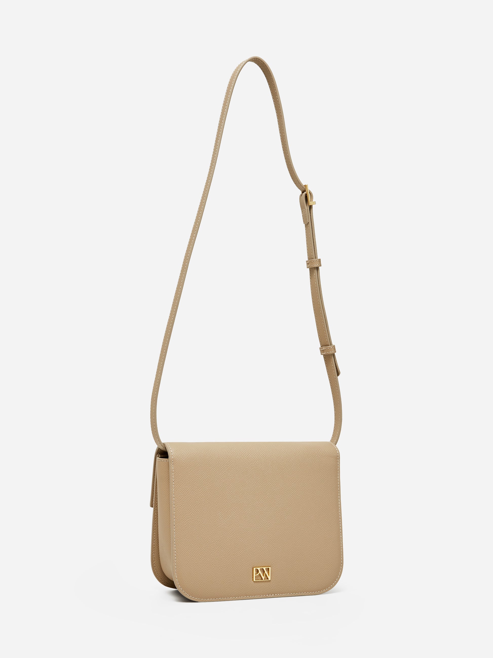 Unlocked Box Flap Bag in Taupe | Parisa Wang