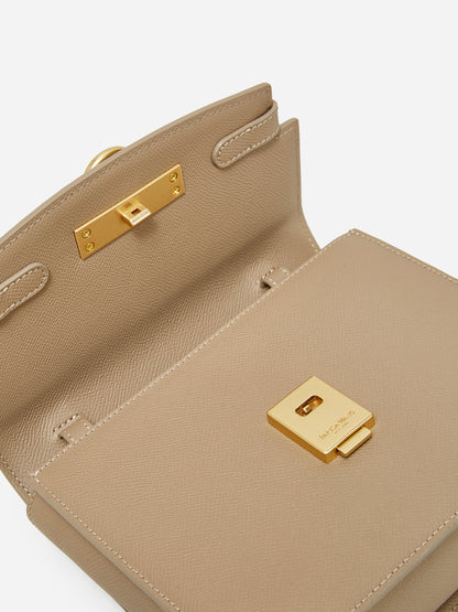 Unlocked Box Flap Bag in Taupe | Parisa Wang