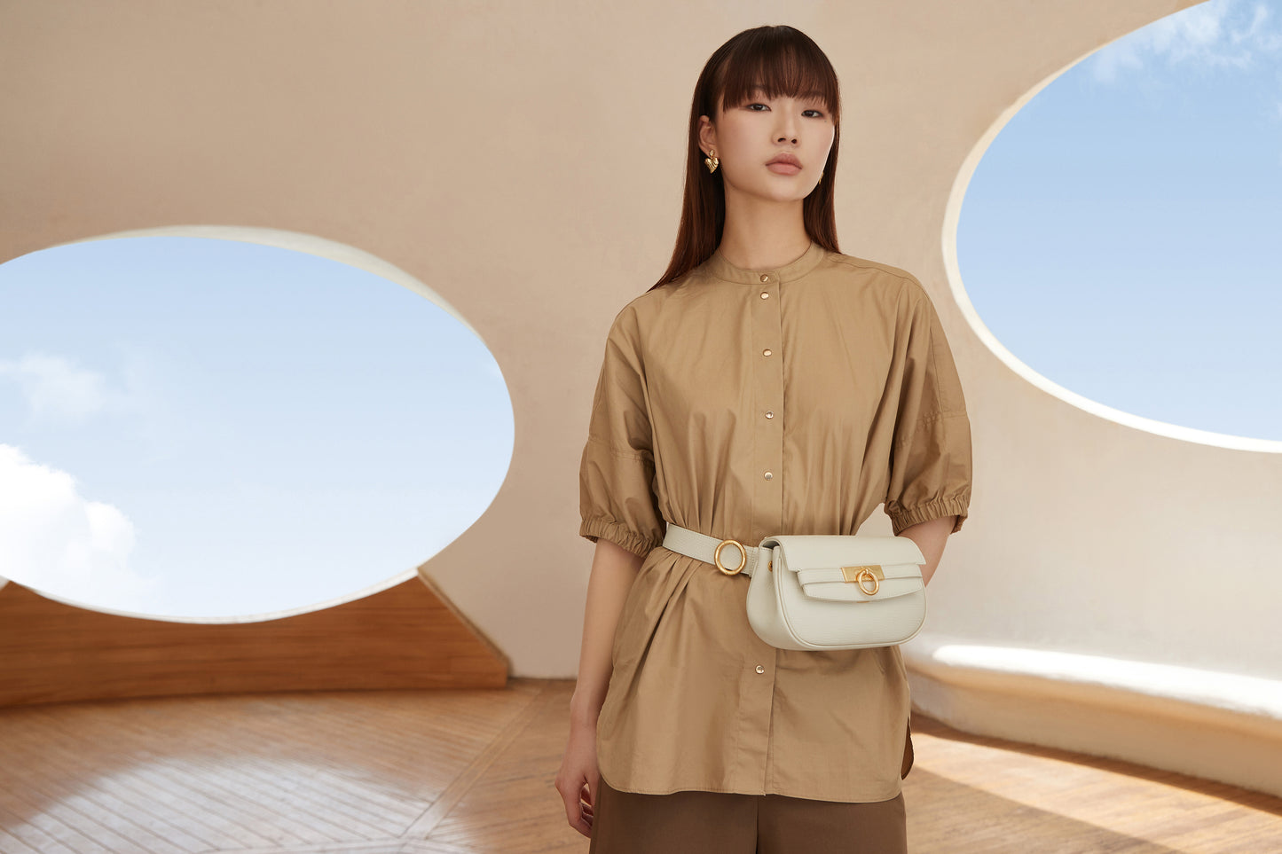 Unlocked Belt Bag in Cream | Parisa Wang 