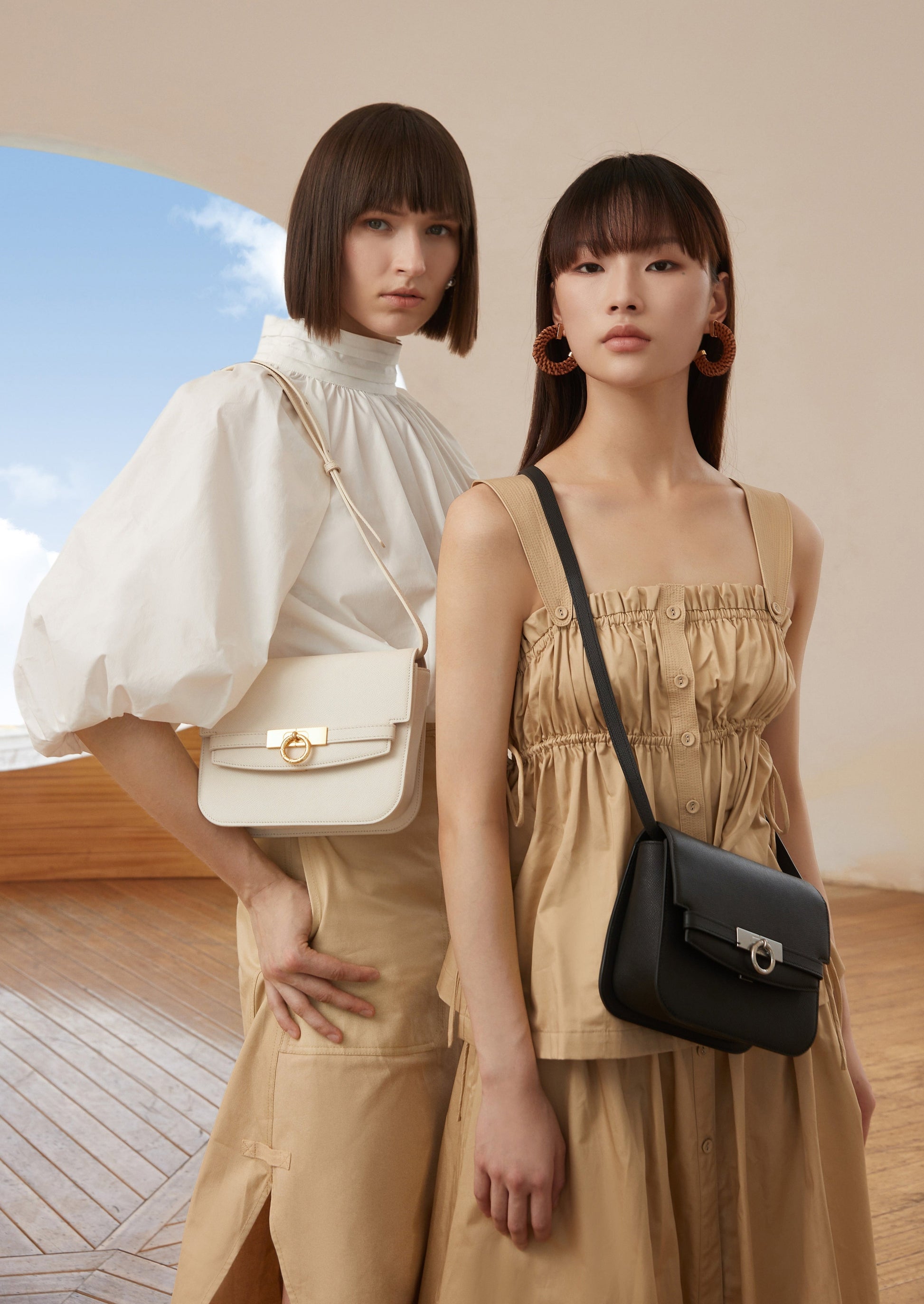 Unlocked Box Flap Bag in Cream | Parisa Wang | Featured