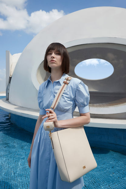 Allured Medium Tote Bag in Cream | Parisa Wang | Featured