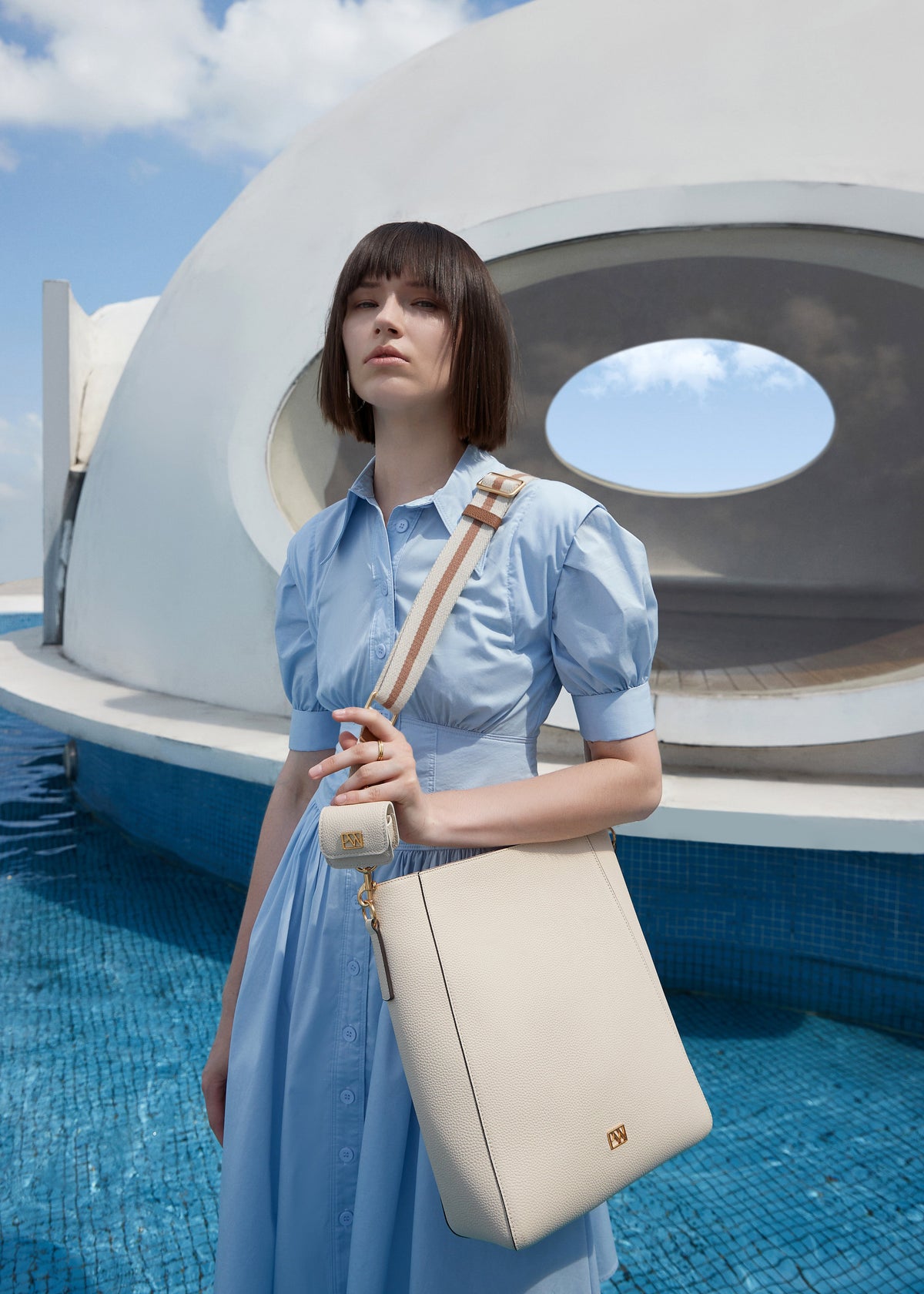 Allured Medium Tote Bag in Cream | Parisa Wang | Featured