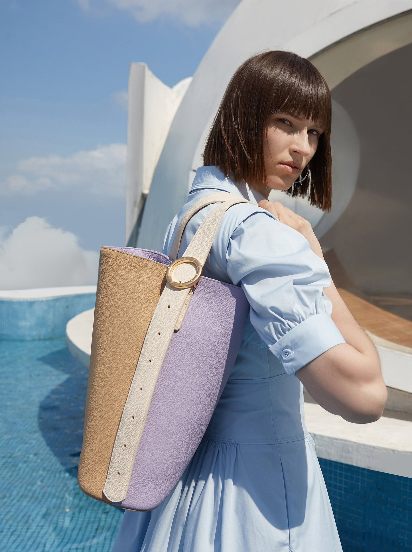 Allured Tote Bag in Lavender Peach | Parisa Wang | Featured