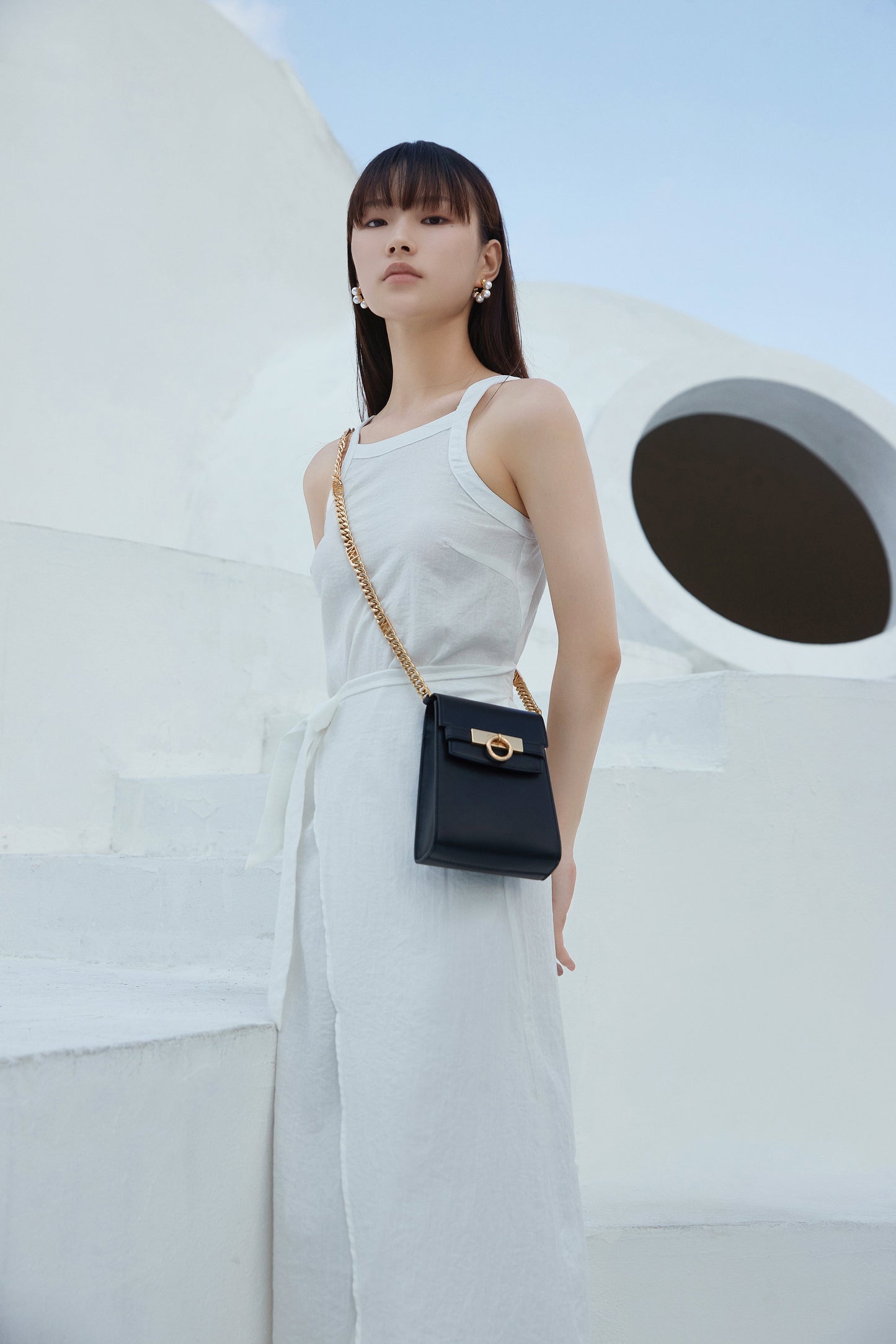 Unlocked Vertical Bag in Black | Parisa Wang 
