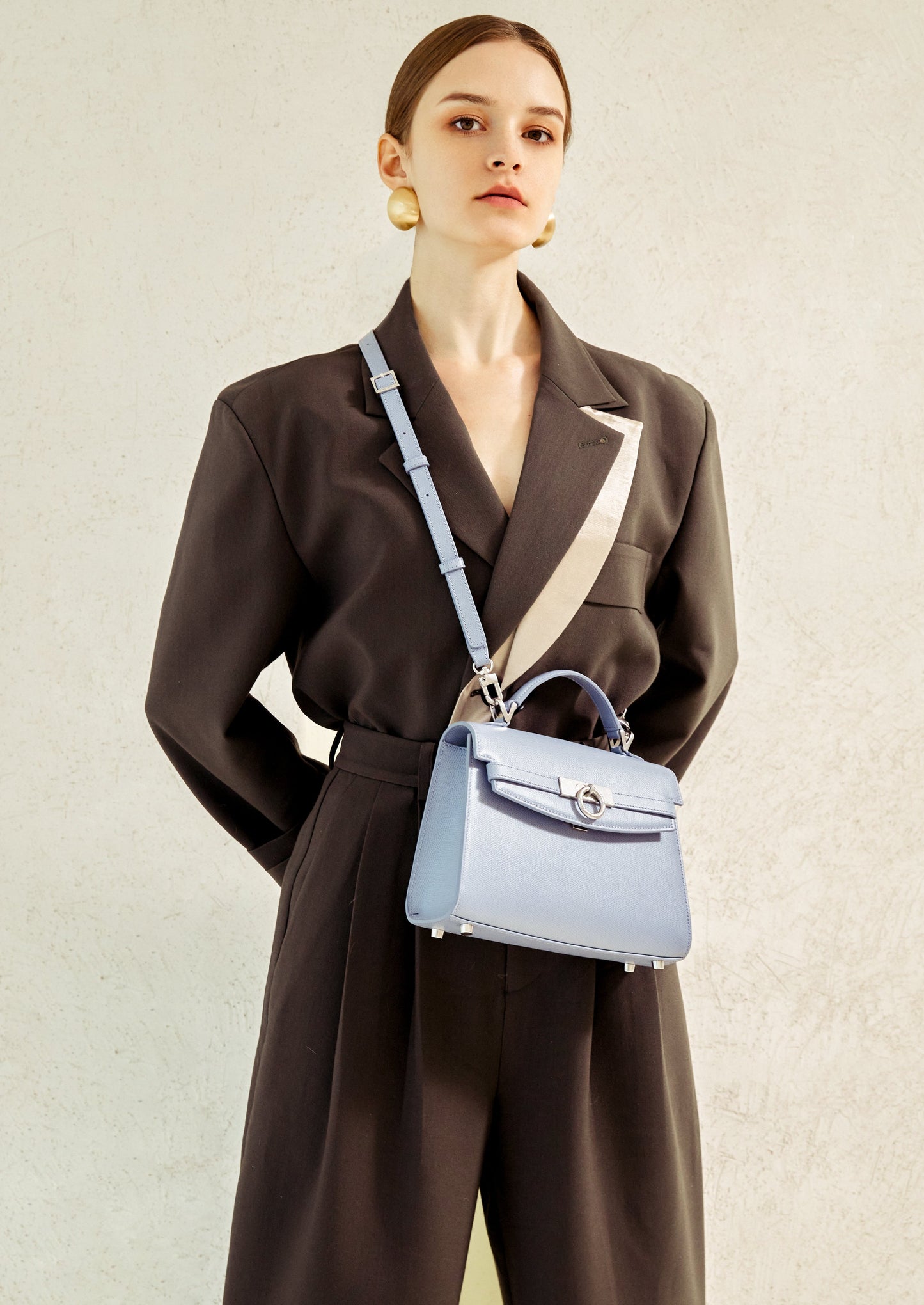 Unlocked Top Handle Bag in Monet Blue | Parisa Wang | Featured